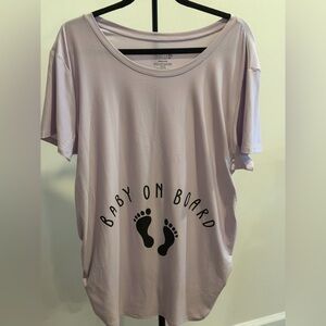Time and Tru Lavender Maternity Tee with Printed Care Label